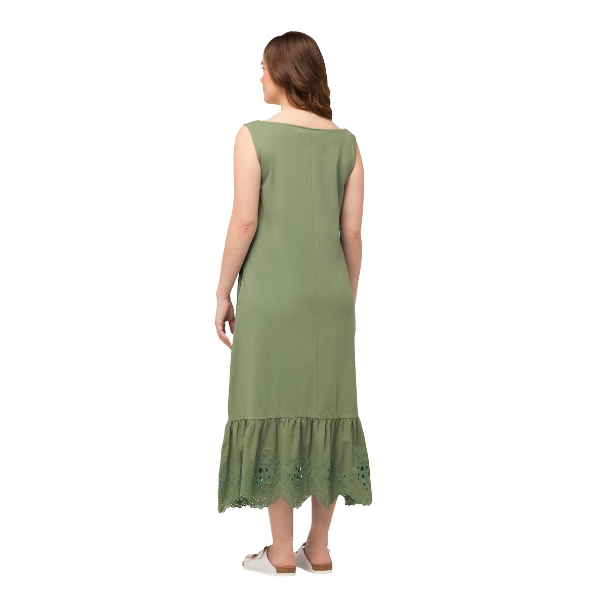 Robe maxi avec ligne A, décolleté rond sauge, ULLA POPKEN