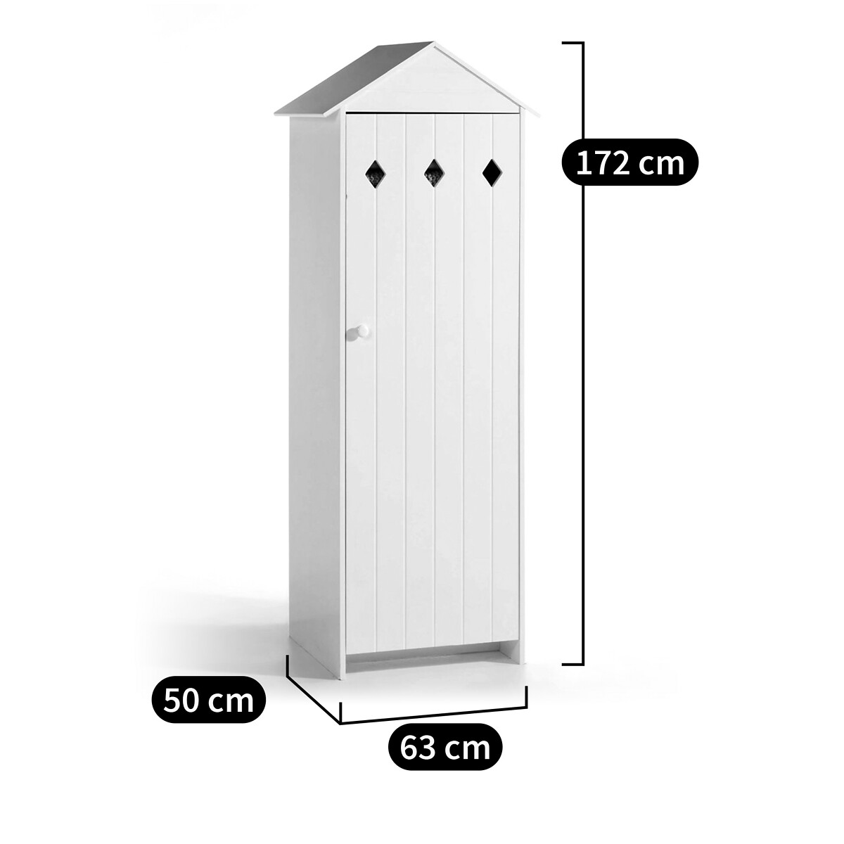 Armadio 1 anta in MDF laccato, Noa bianco, LA REDOUTE INTERIEURS