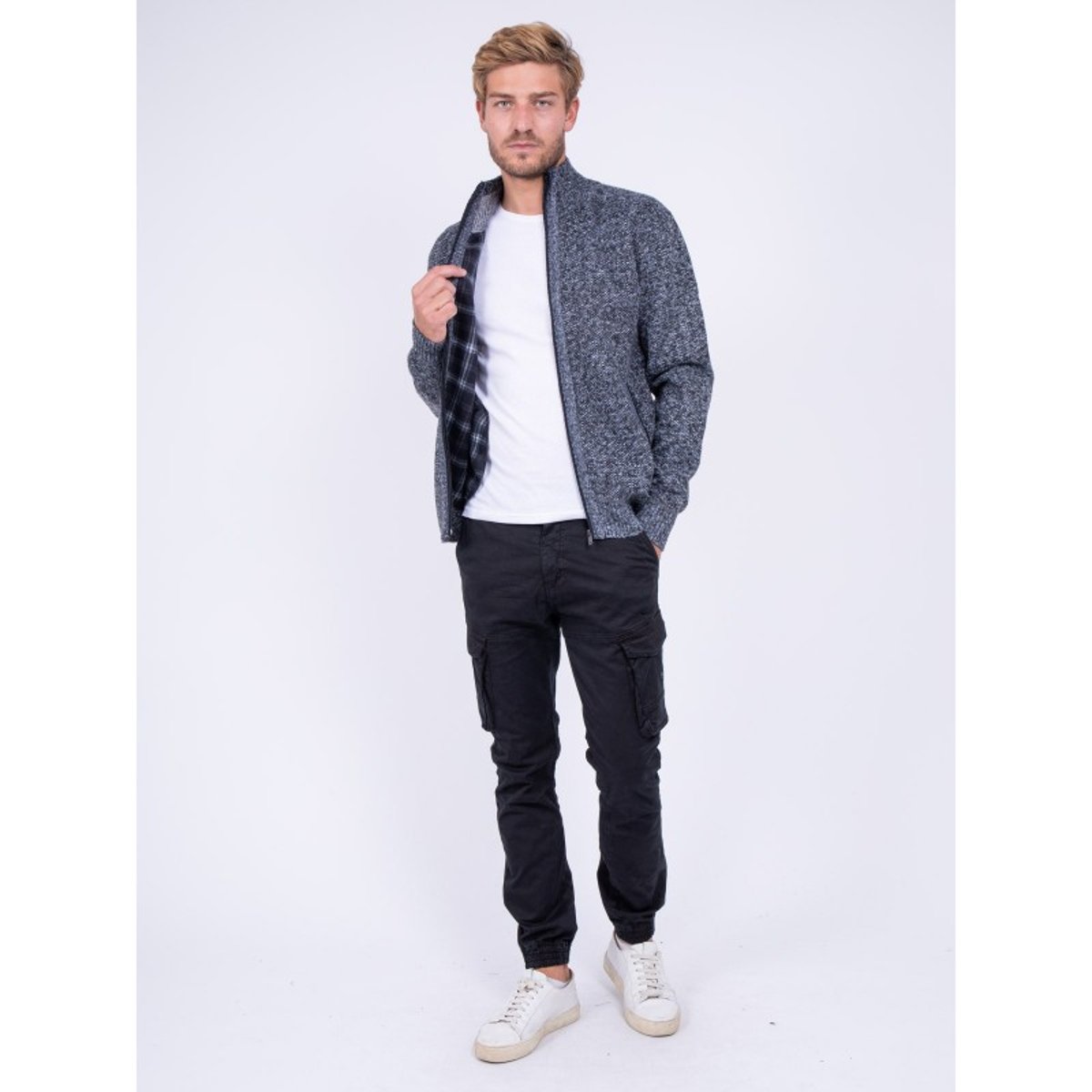 Gilet Zippé Col Montant Labirou gris foncé, RITCHIE