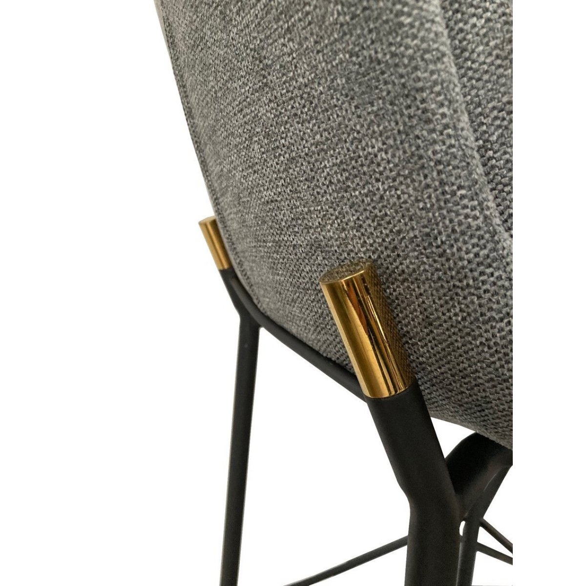 2 Tabourets de Bar en Tissu et Acier - MGM gris foncé, MATHI DESIGN