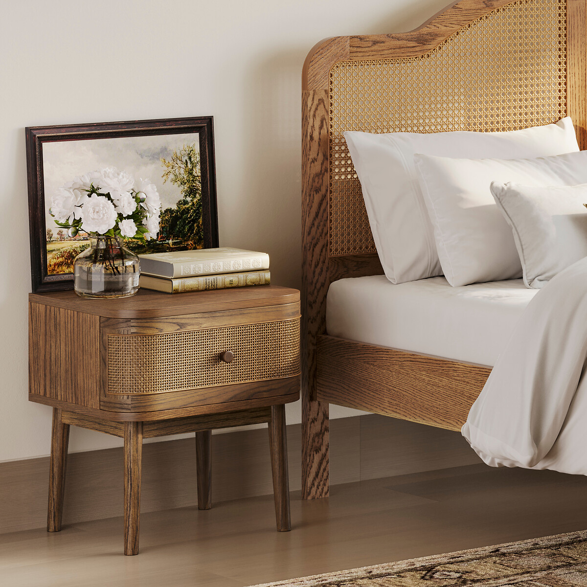 Myra Smoked Wood Bedside Cabinet smoked oak, SO'HOME