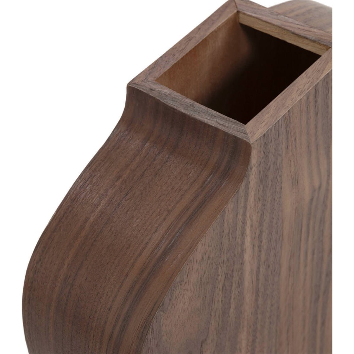 Vase sculptural à ouverture carrée brun, RECOLLECTION