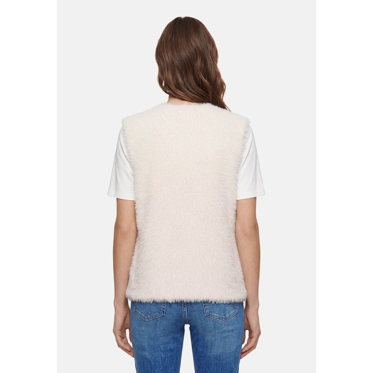 Veste sans manches en maille à teneur en fil fantaisie pastel sand, BETTY BARCLAY