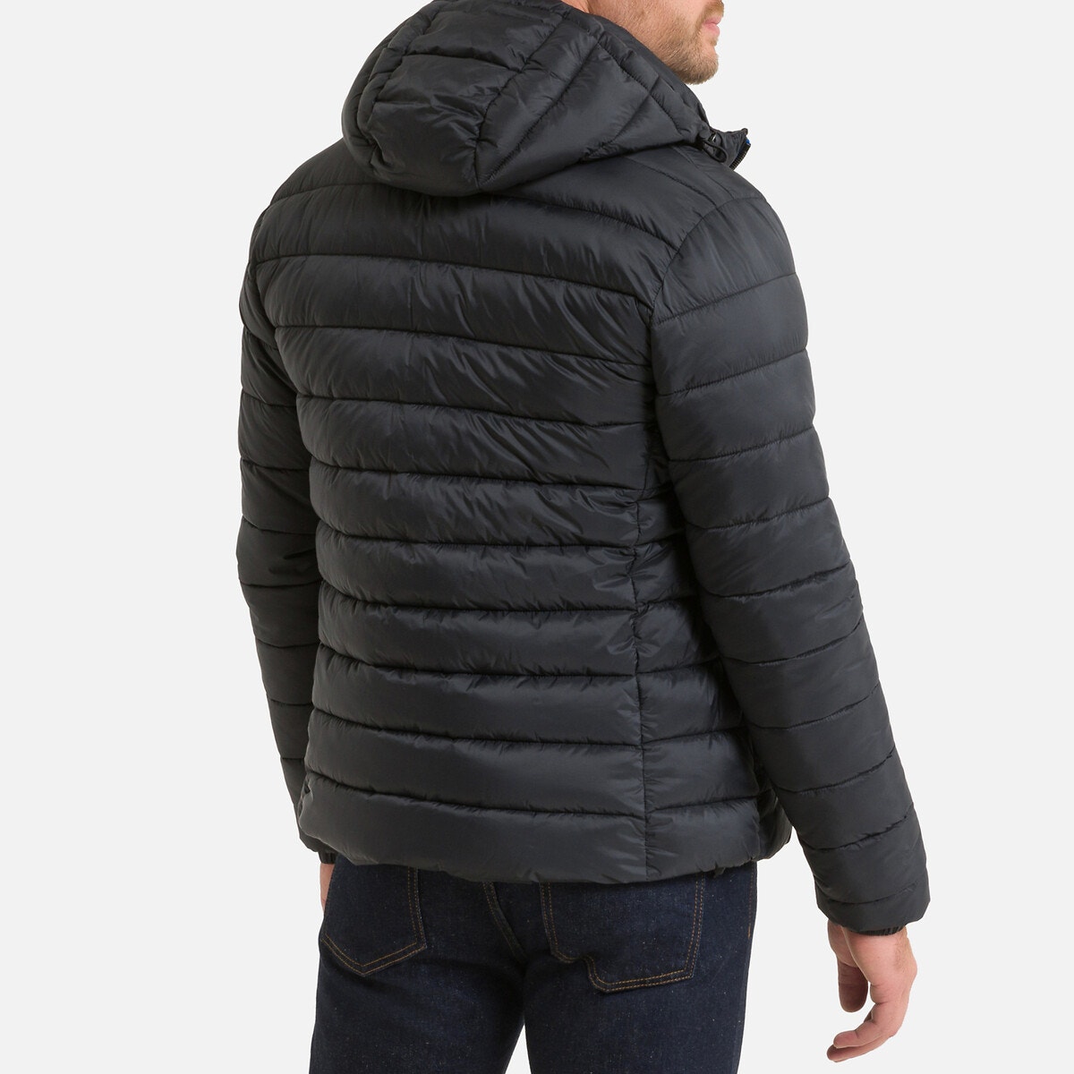Doudoune zippée à capuche Fuji noir/bleu, SUPERDRY