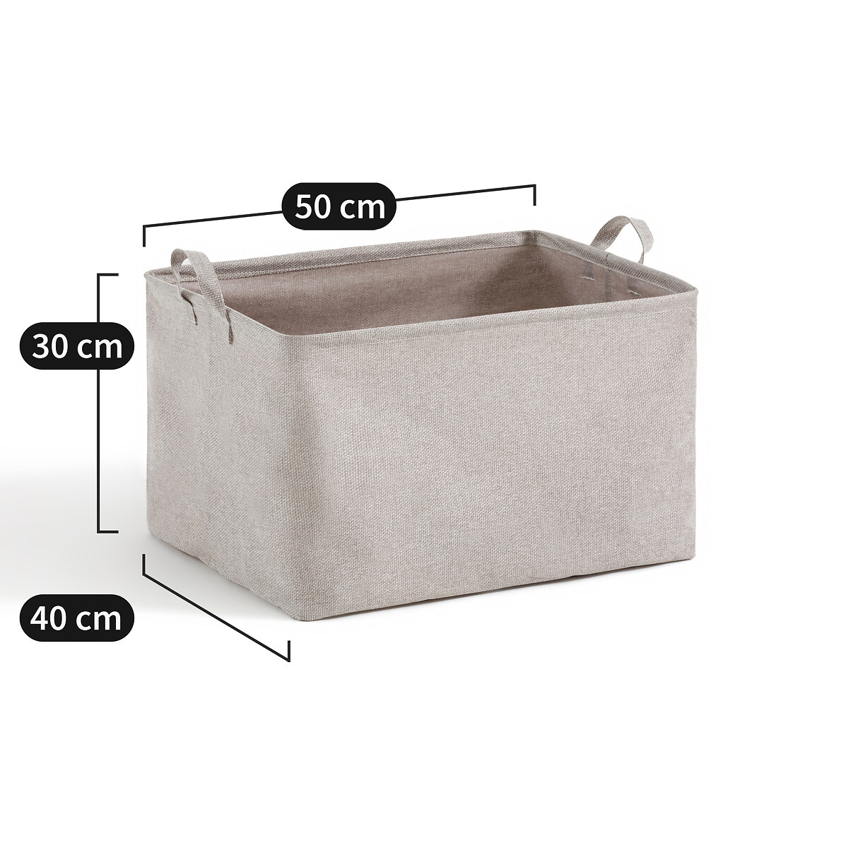 Panière 100% polyester, Lihoa gris clair, LA REDOUTE INTERIEURS