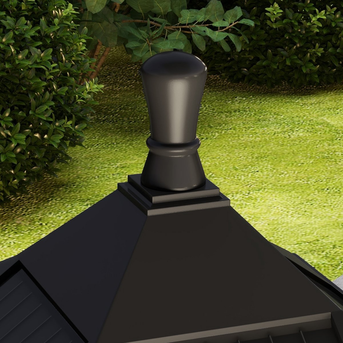 Lampadaire d'extérieur ABS Noir noir, OUTSUNNY