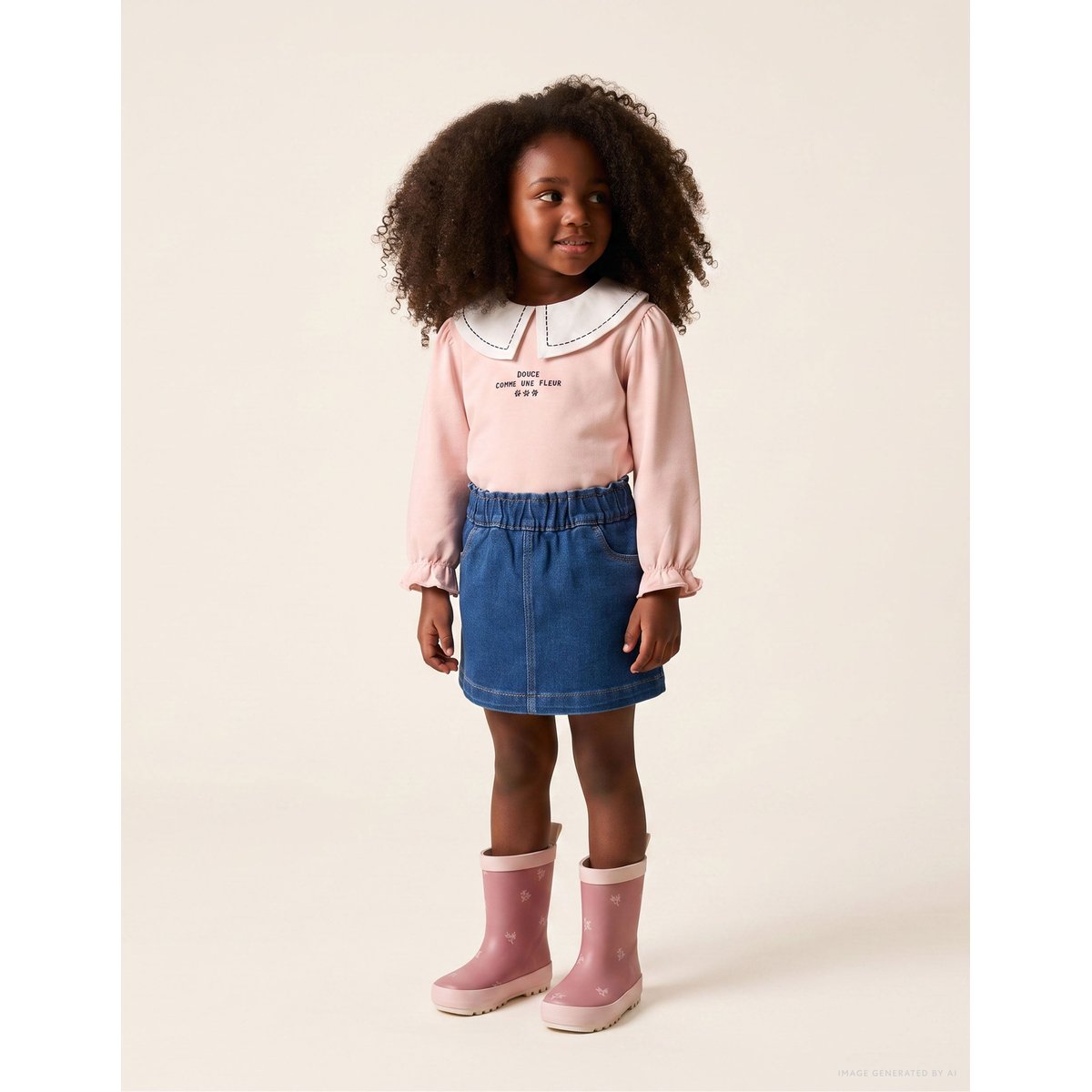 Sweat en coton avec col brodé rose clair, ZIPPY