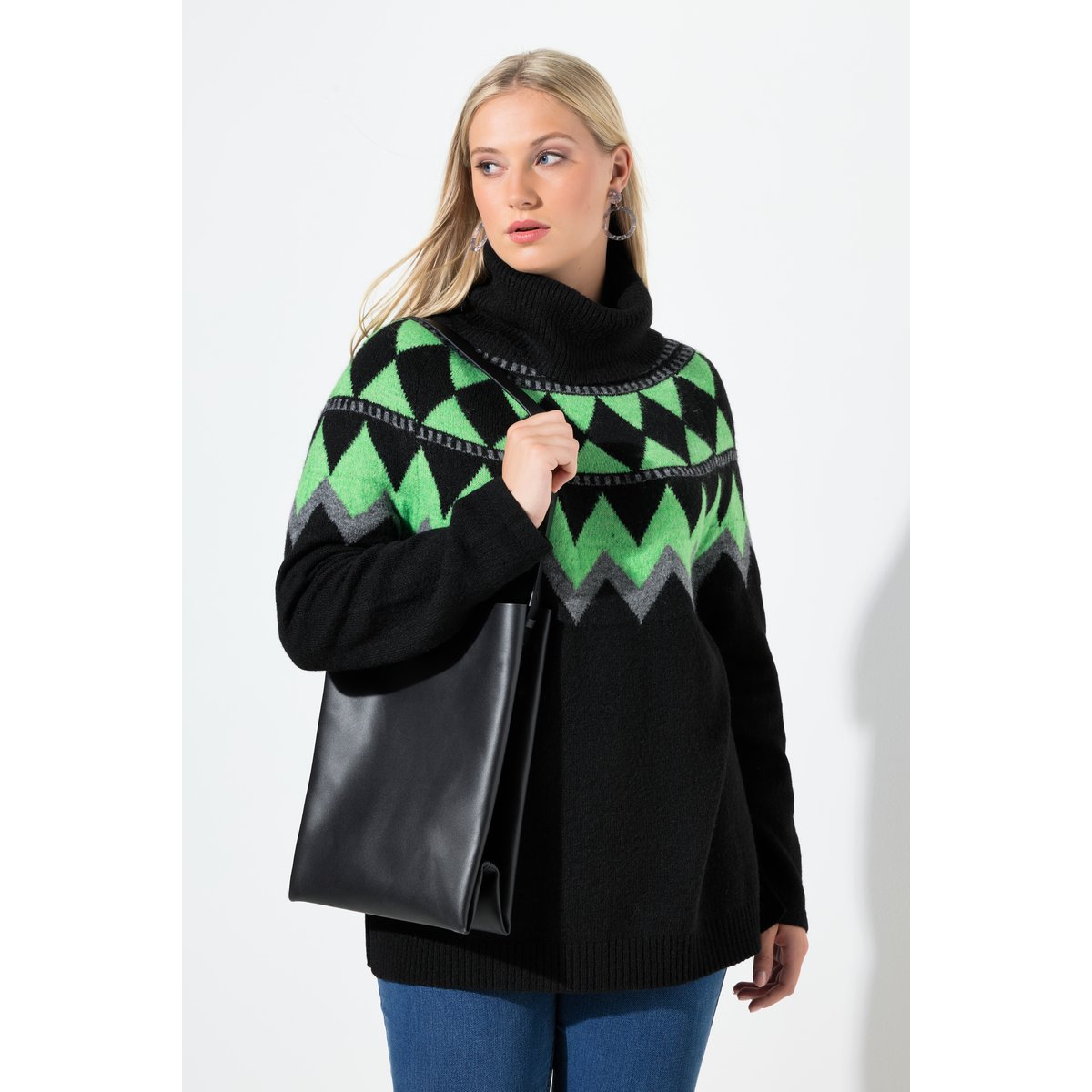 Pull motif norvégien vert pomme, ULLA POPKEN