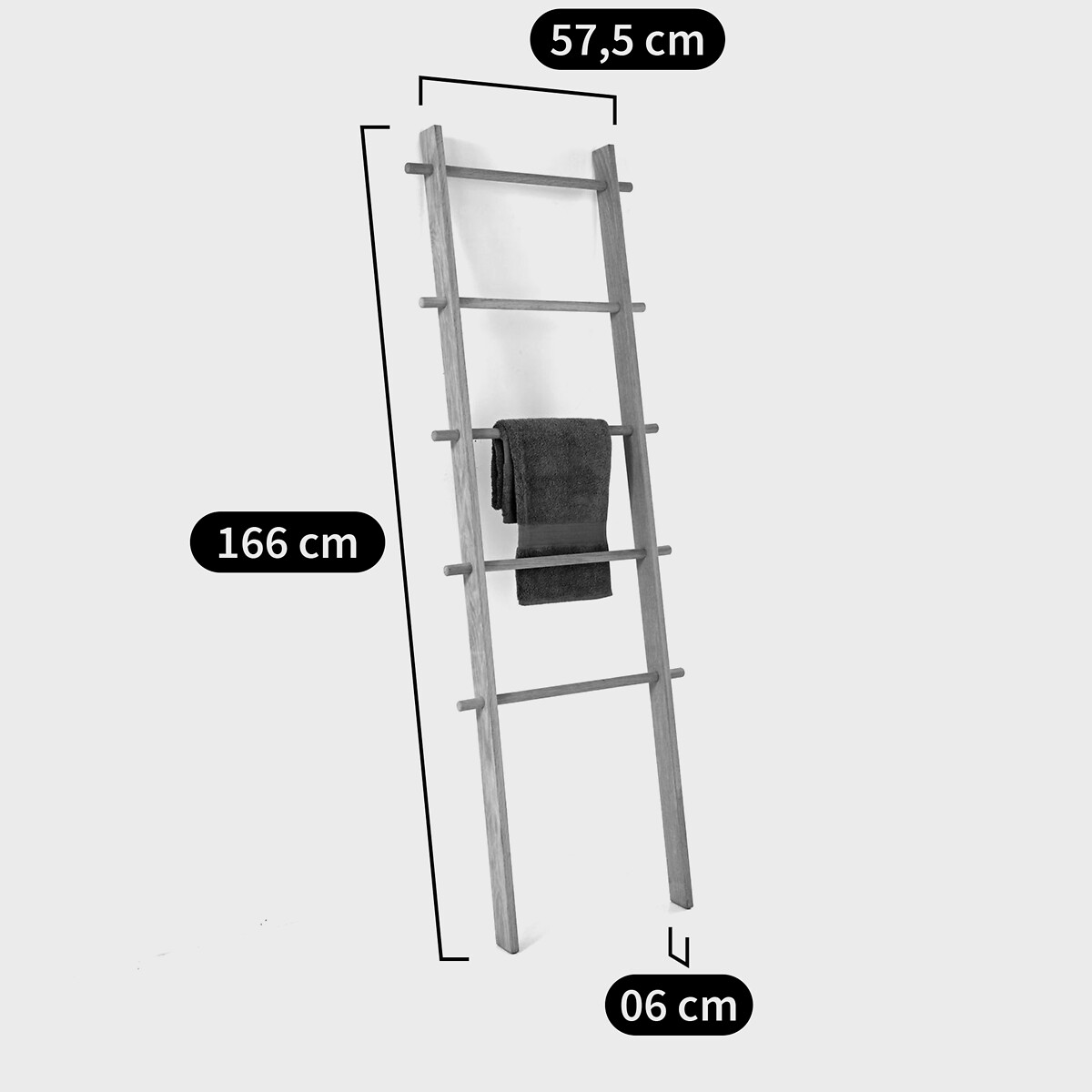 Scayle 5-Bar Bathroom Rack light wood, LA REDOUTE INTERIEURS