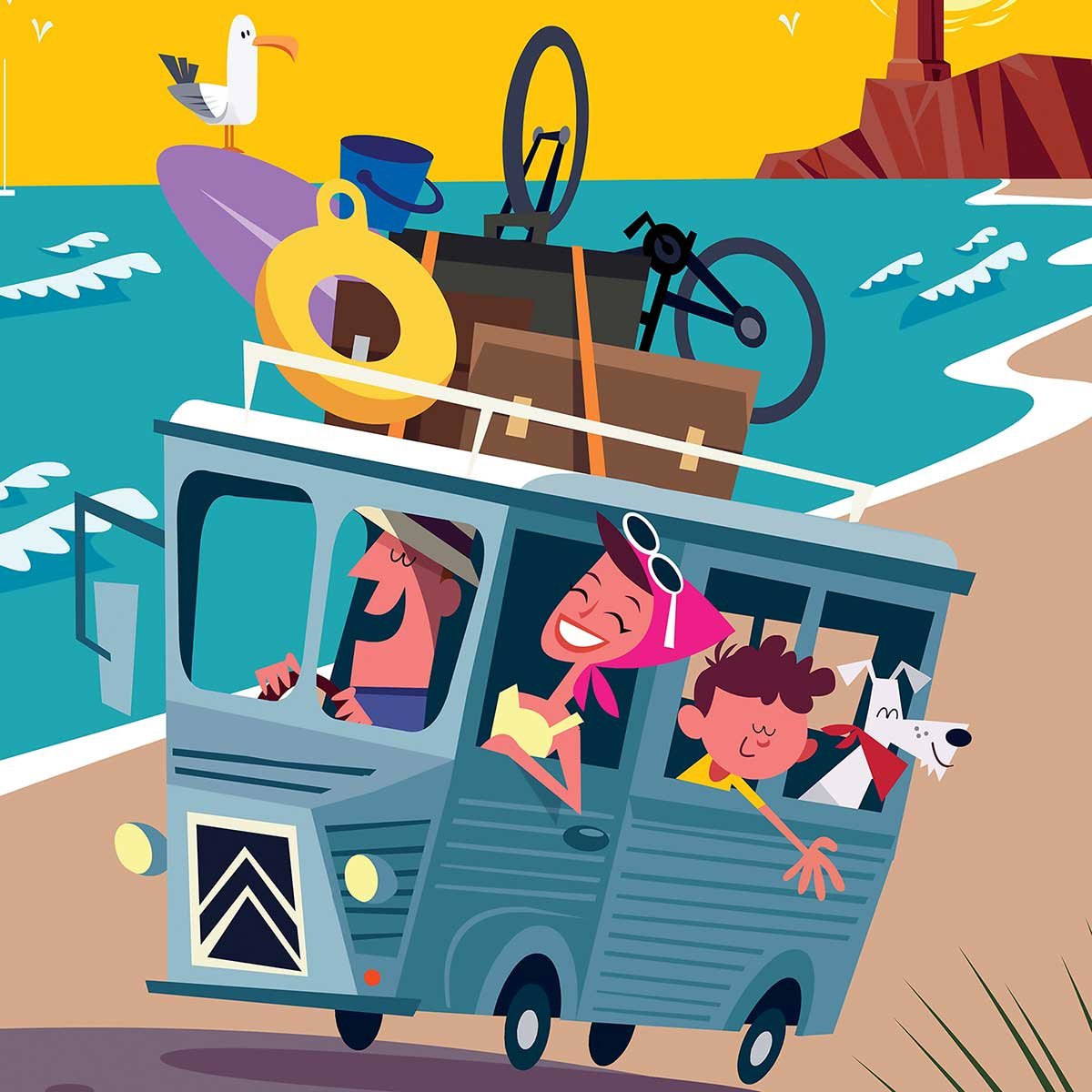 Tableau road trip à perros guirec tableau alu dibond, HEXOA