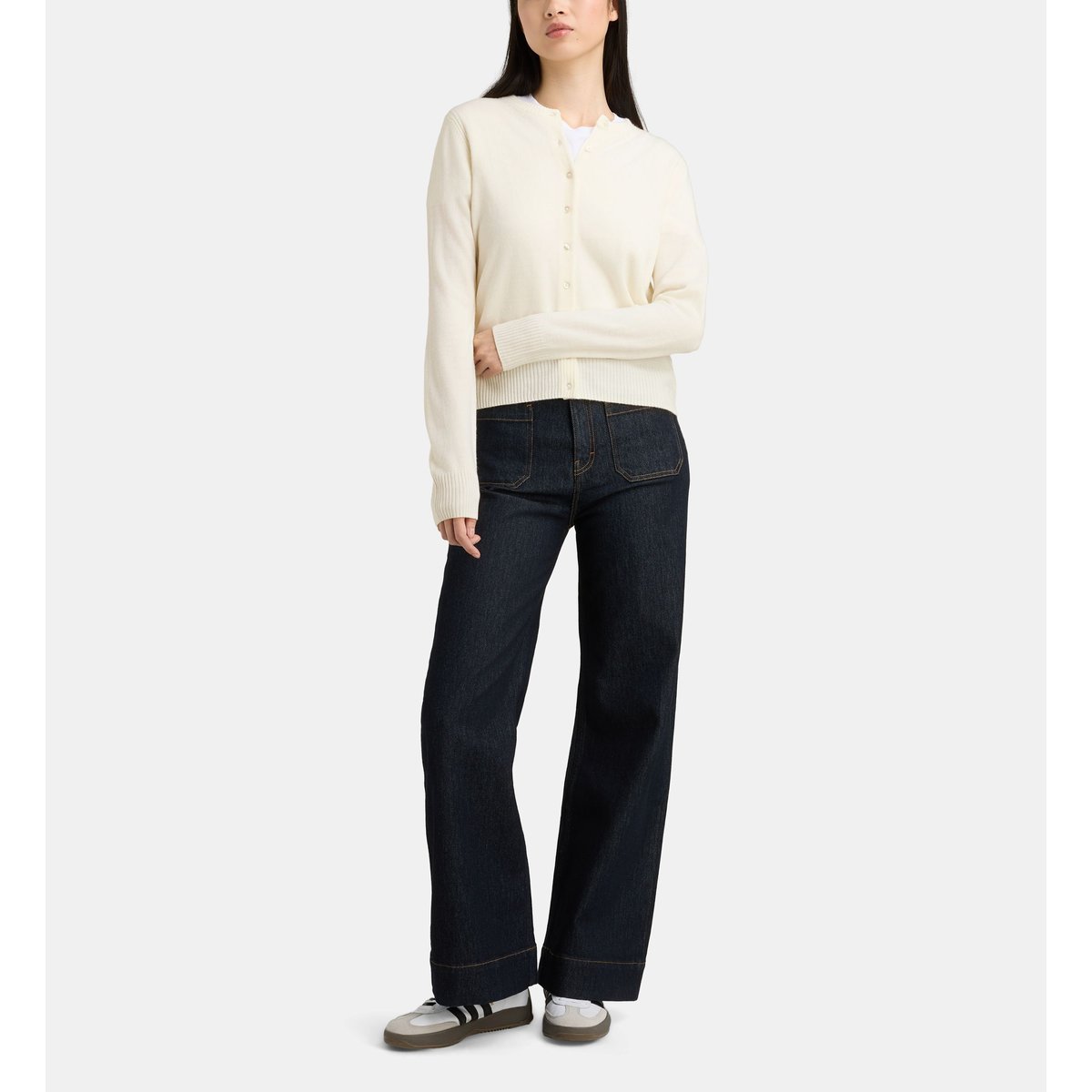 Cardigan droit flore c écru, GALERIES LAFAYETTE