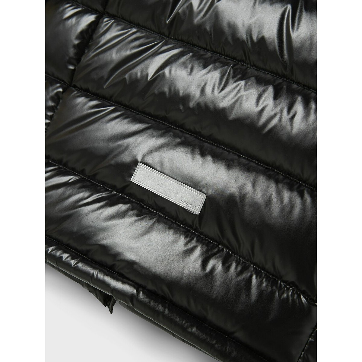 Long Hooded Padded Jacket black, NAME IT
