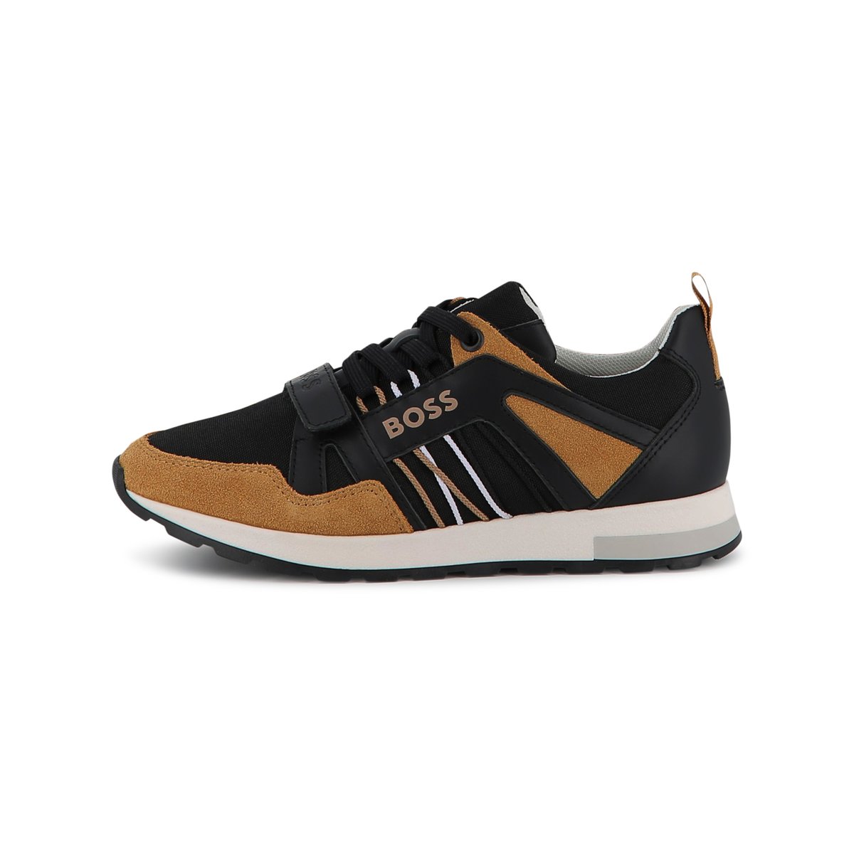 Sneakers stringate black, BOSS KIDSWEAR