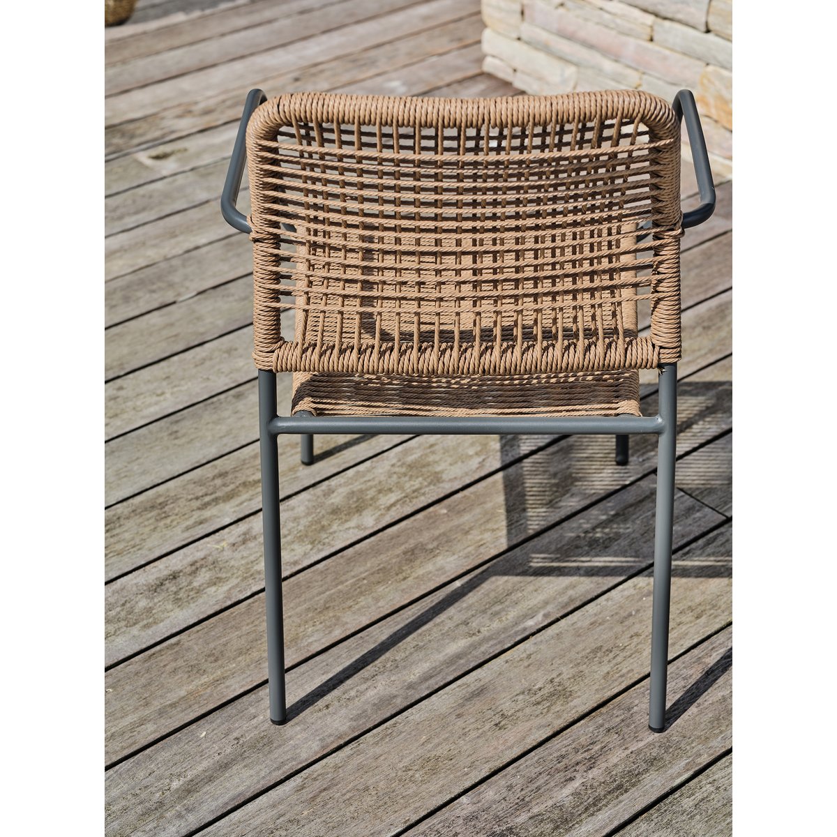 Ensemble repas de jardin 2 places en acier LOUISE gris anthracite, CITY GARDEN