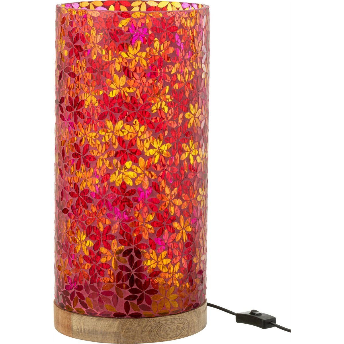 Lampe en verre mosaïque forme fleur rose mosaïque fleur multicolore, RECOLLECTION