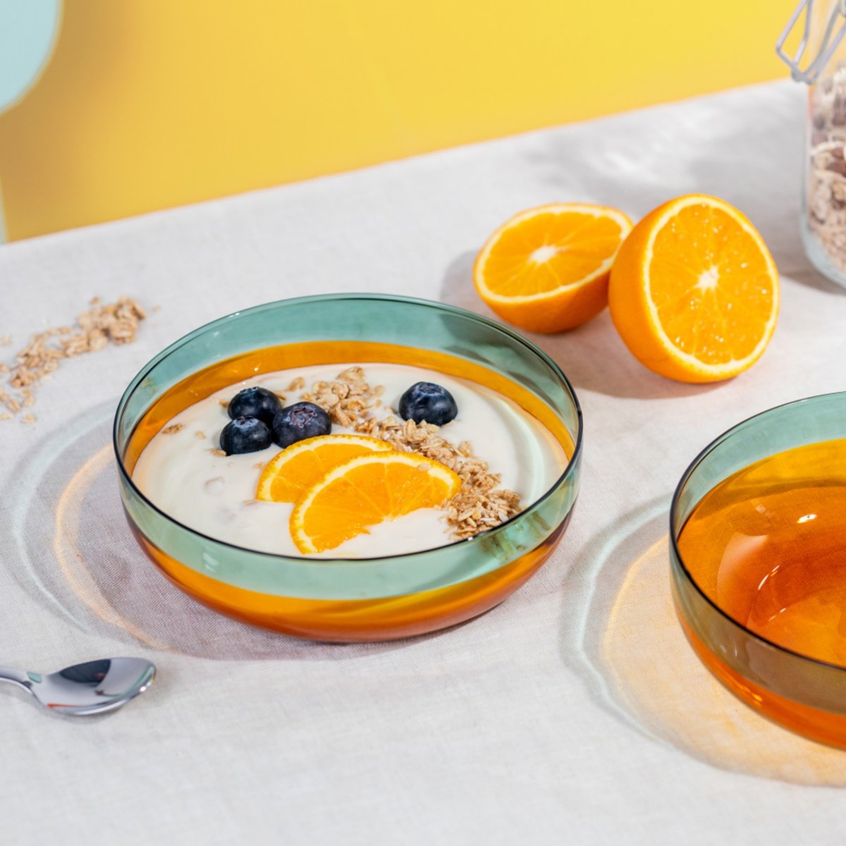 Lot de 2 coupelles en verre bleu, REMEMBER