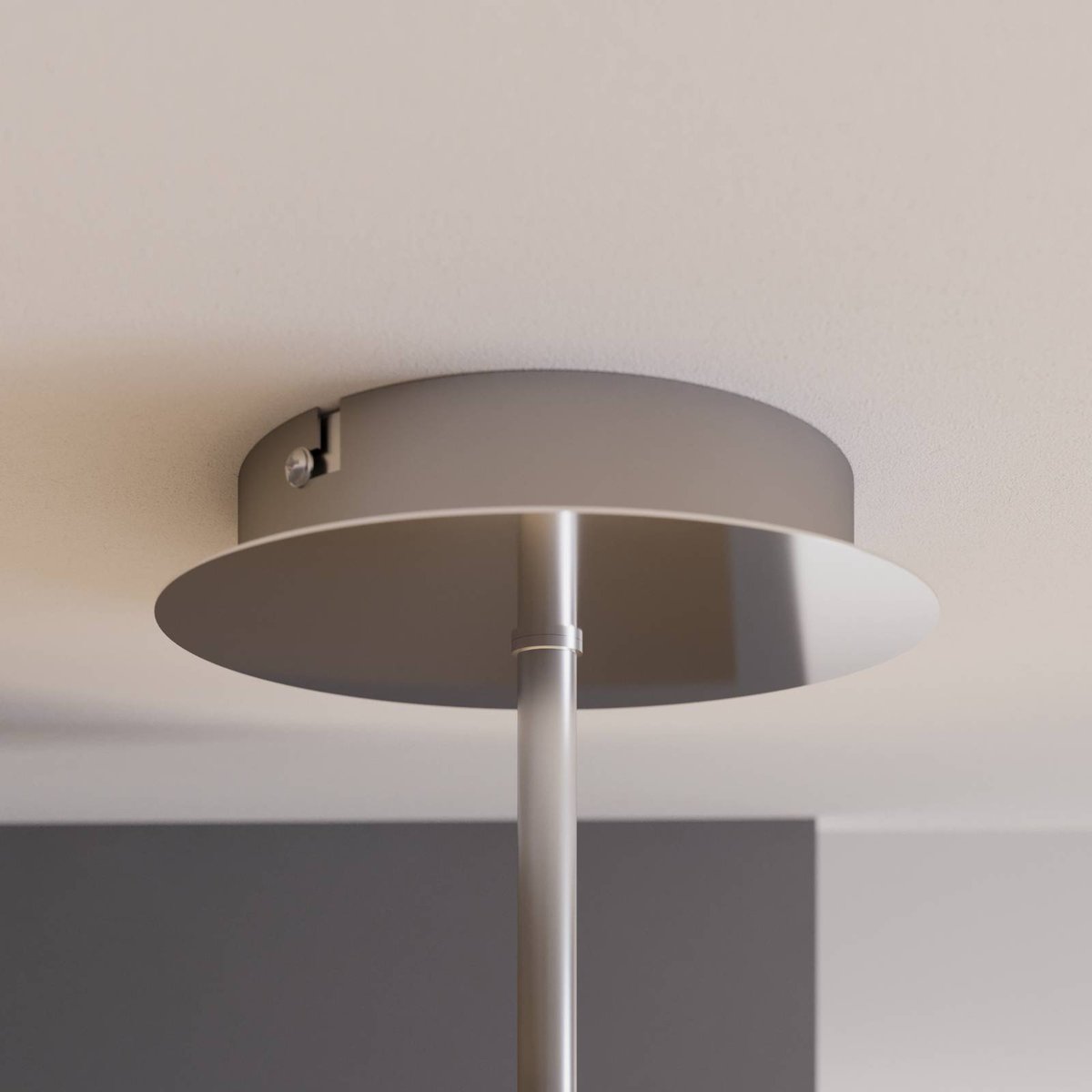 Plafonnier en verre moderneLED, Gunda blanc opale, chrome, nickel satiné, LINDBY