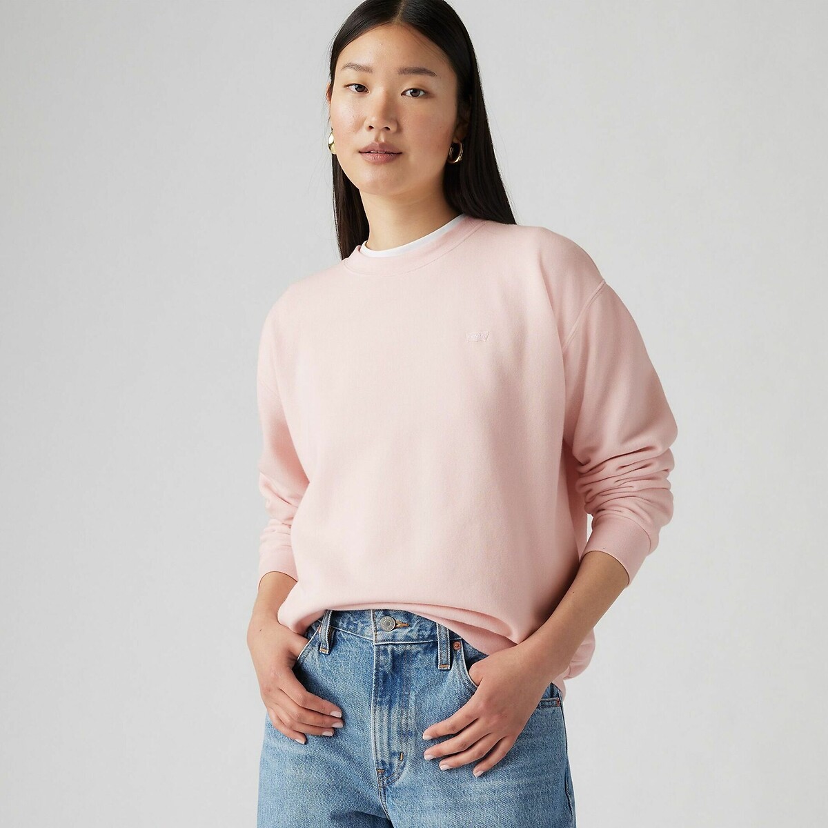 Sweat col rond, logo poitrine rose, LEVI'S