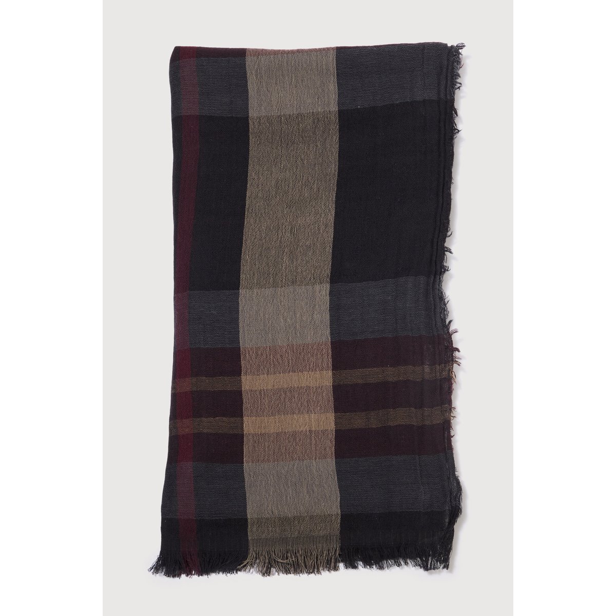 Foulard en coton gris/noir, BONOBO