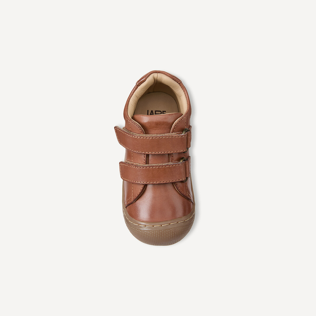 Kids Leather Ankle Boots with Double Touch 'n' Close Fastening camel, LA REDOUTE COLLECTIONS