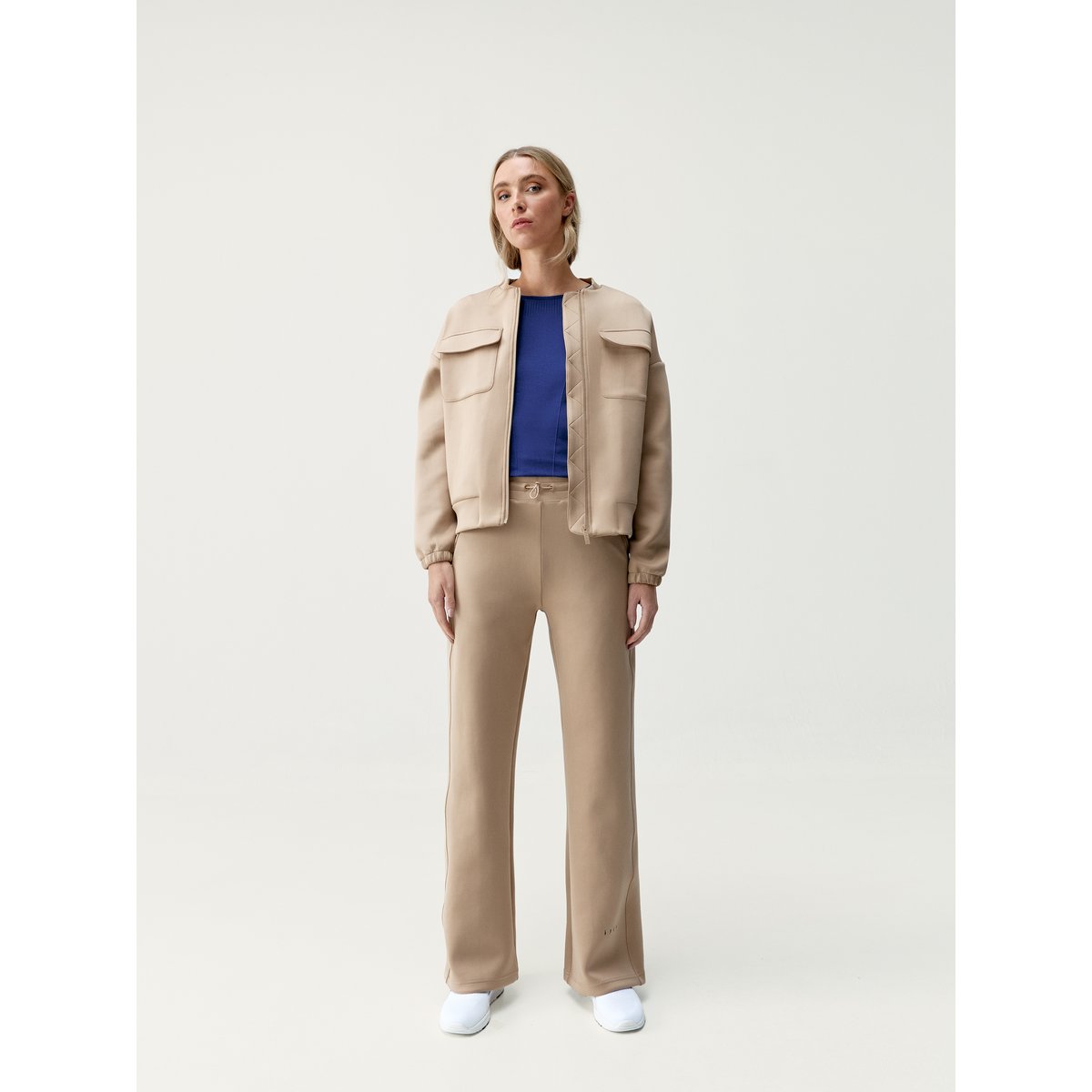 Veste de sport zippée Performance Athleisure GRAFT beige, BORN