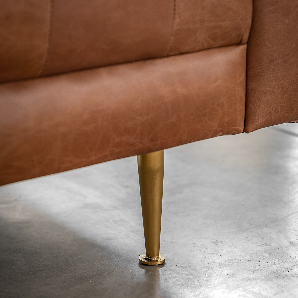 Kendal Retro Buttoned 3-Seater Leather Sofa brown , ÉDITÉ