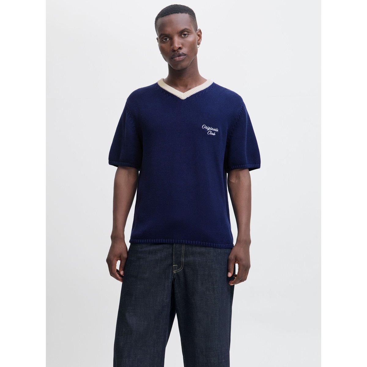 T-Shirt En Maille bleue - ocean cavern, JACK & JONES