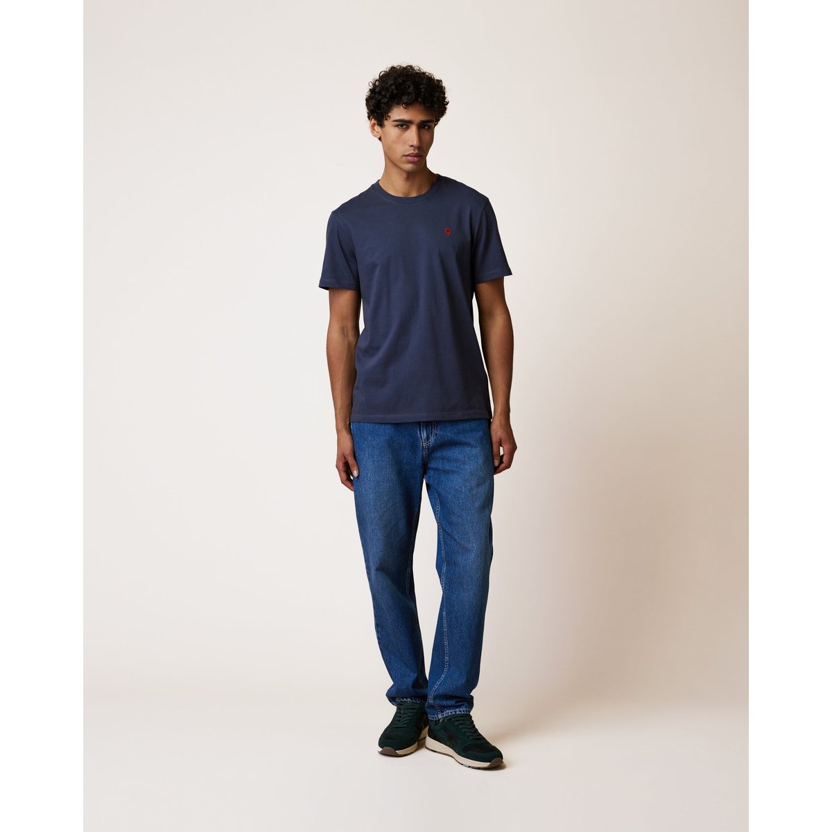 T-shirt en maille marine grisé, FAGUO