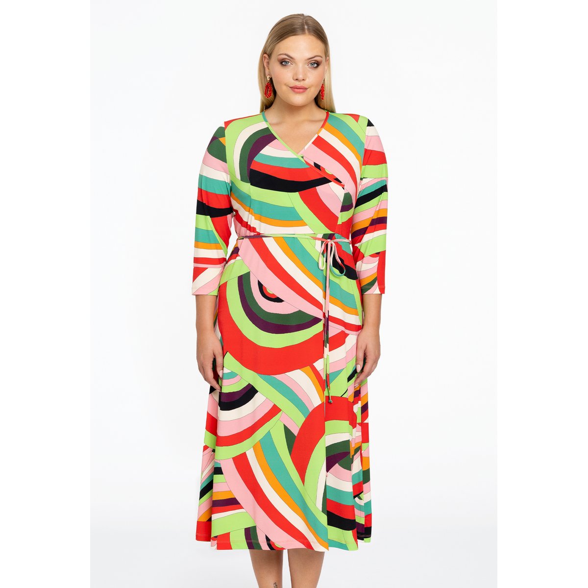 Robe avec imprimé graphique multicolore, YOEK