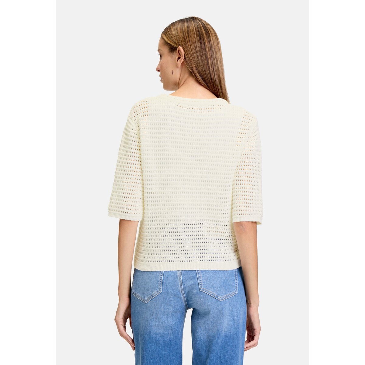 Cardigan en maille d'été à patte de boutonnage blanc, BETTY & CO