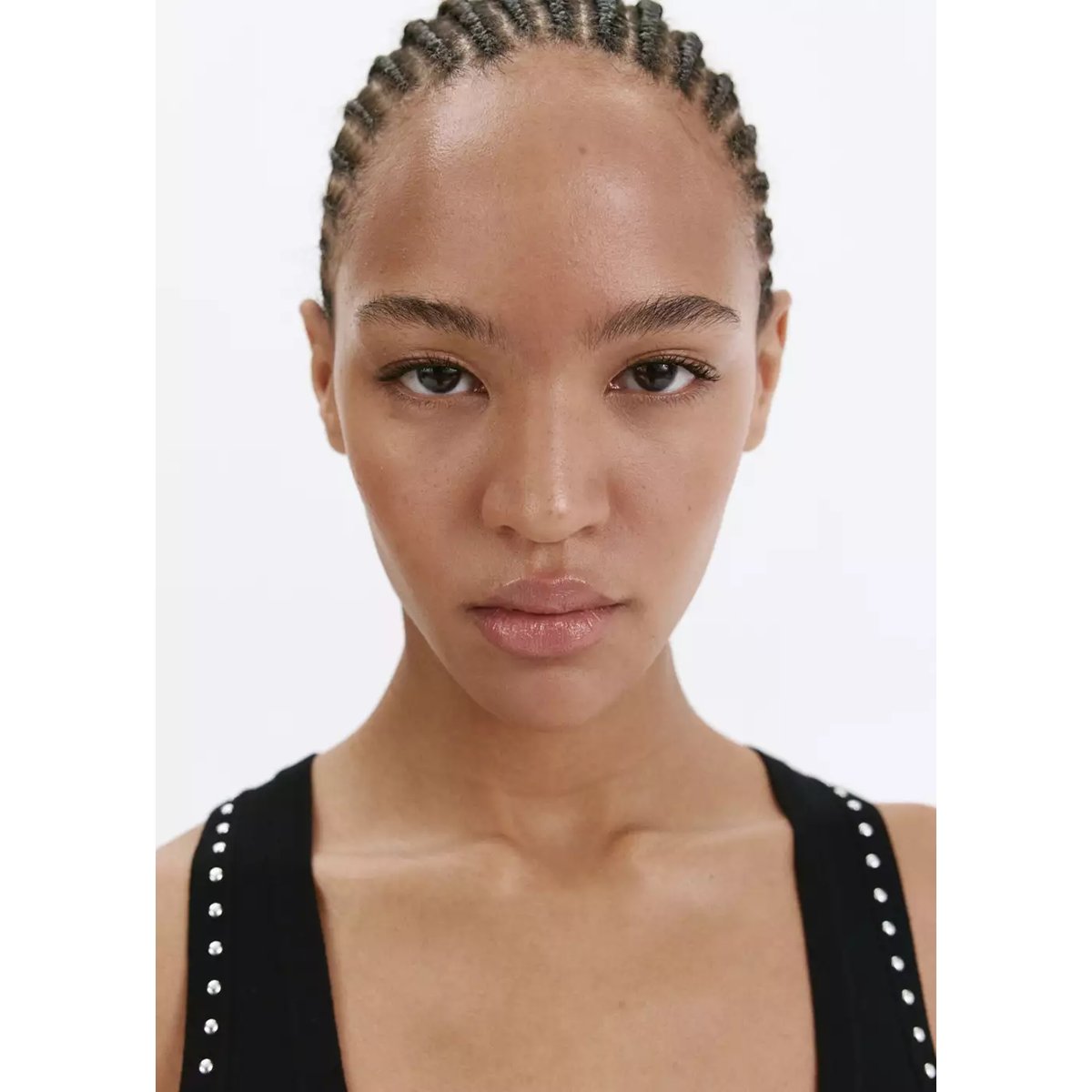 Top bretelles détail clous noir, MANGO