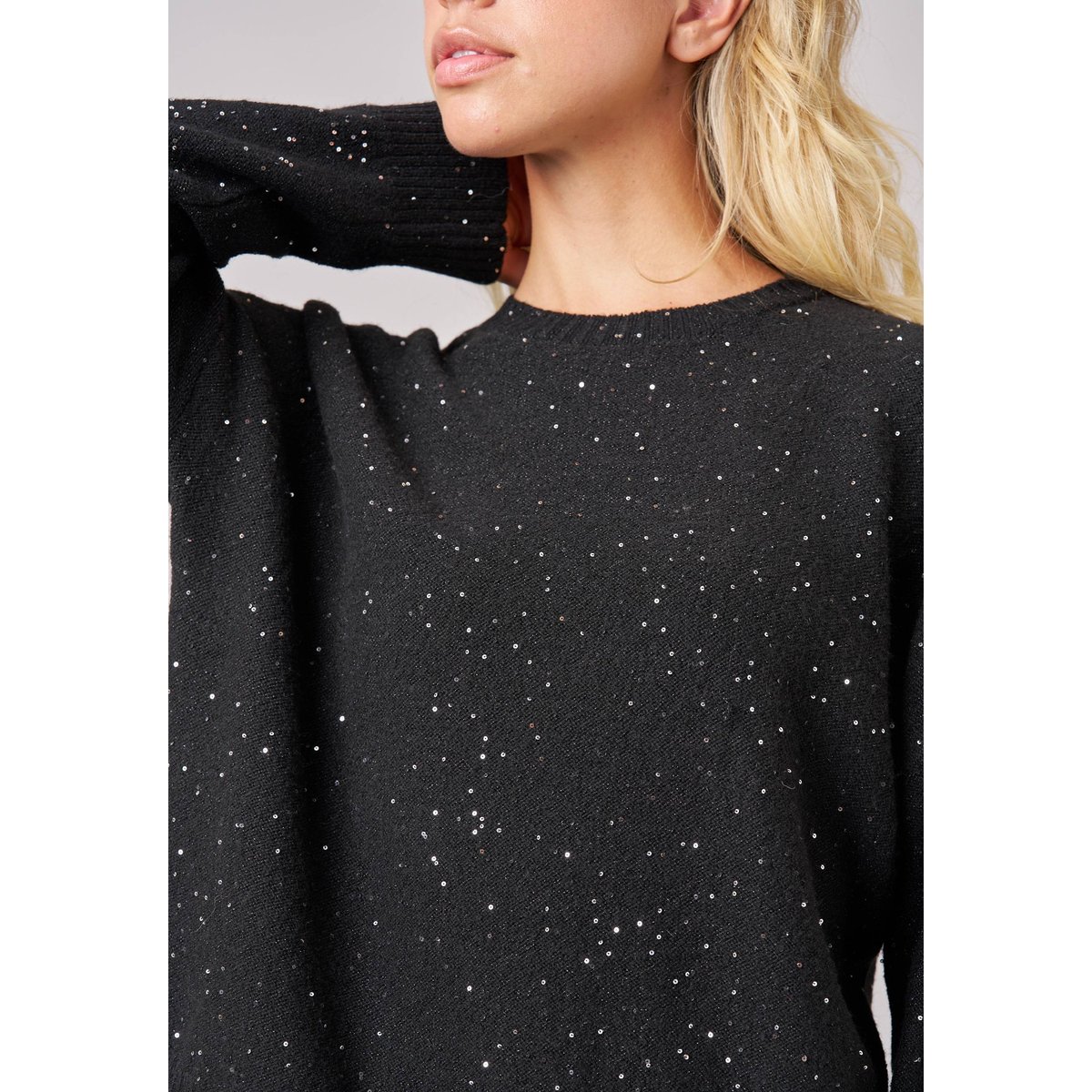 Pull femme avec sequins PIXIE black, DEELUXE