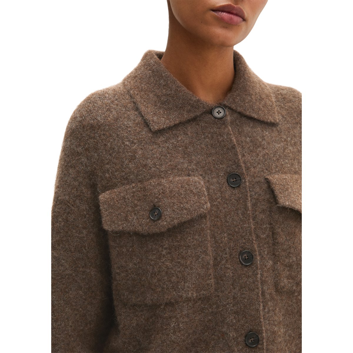 Cardigan coupe classique en un mélange doux de poils de yack et de laine d'alpaga marron, MARC O'POLO
