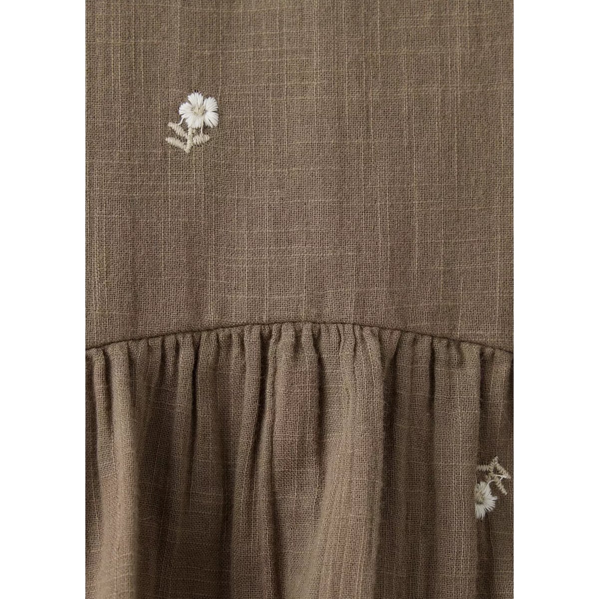 Robe fleurs brodées marron, MANGO BABY