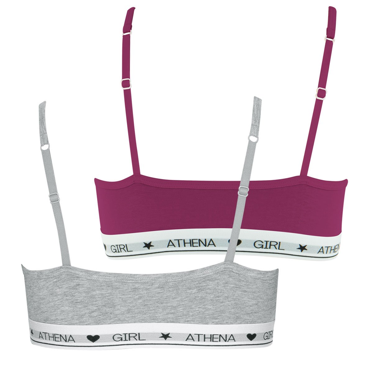 Lot de 2 brassières  COTON ULTRA DOUX mure-gris, ATHENA