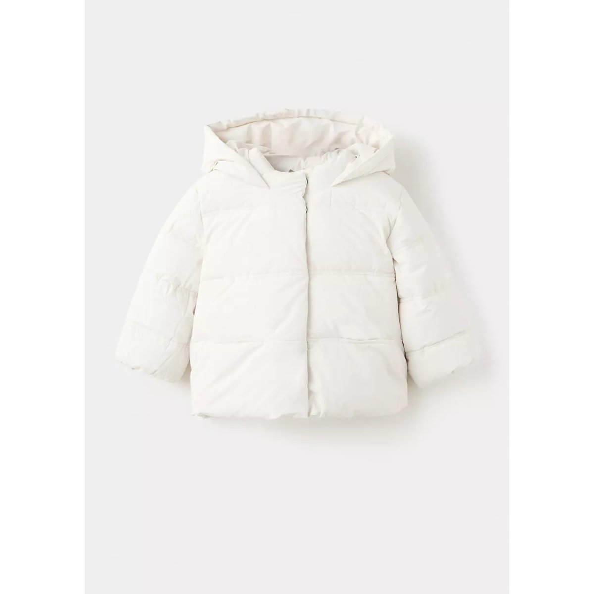 Anorak matelassé à capuche blanc cassé, MANGO BABY