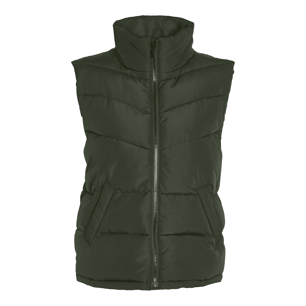 Doudoune courte sans manches vert kaki, NOISY MAY