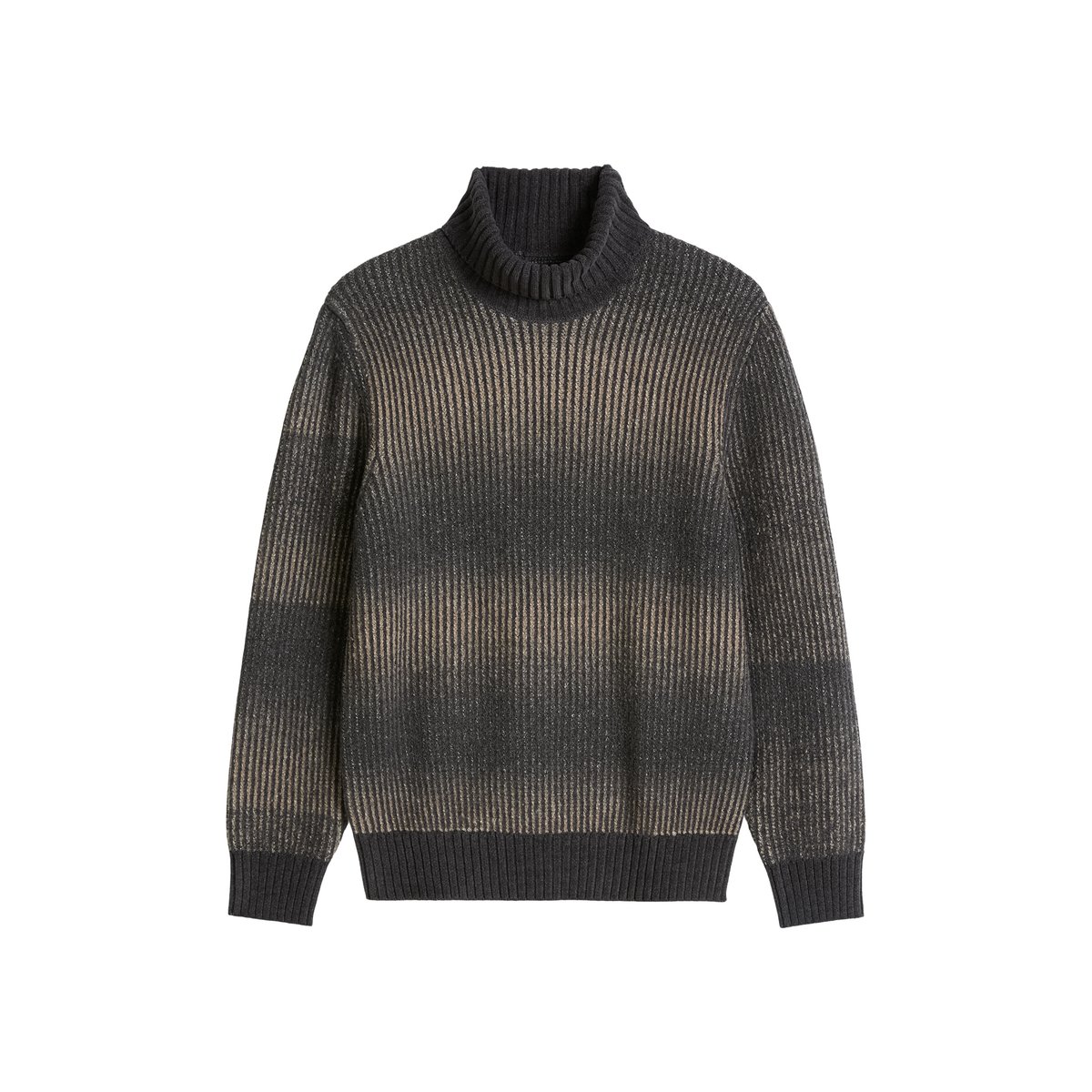 Pull à col roulé coupe classique en mélange de coton bio et de laine vierge, très doux beige, MARC O'POLO