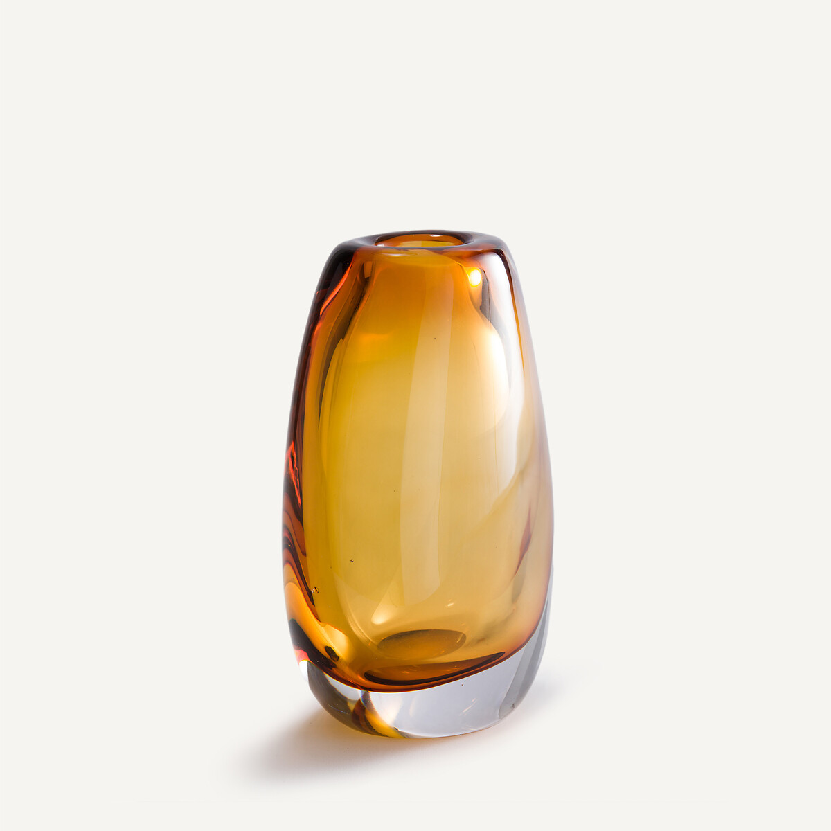 Vase en verre soufflé bouche, H20 cm, Myra jaune ocre, AM.PM