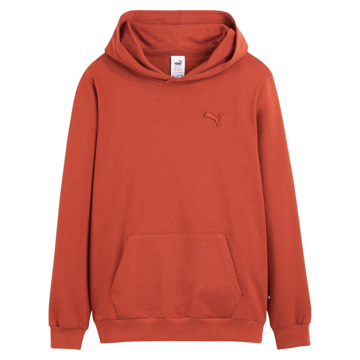 Essential small logo hoodie in cotton mix olive green Puma La Redoute