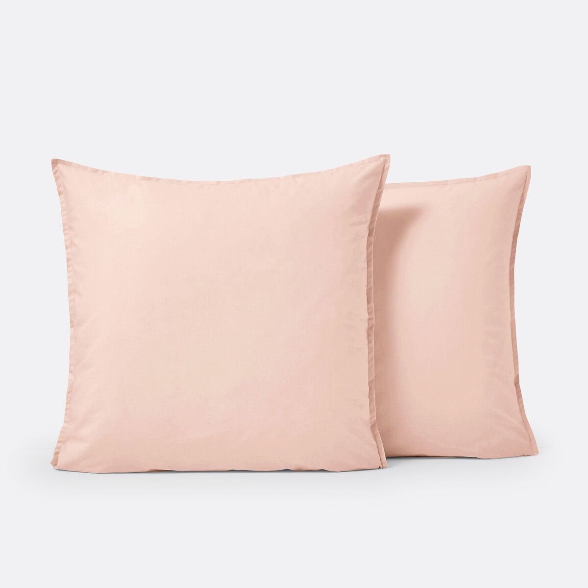 Taie d'oreiller unie percale de coton bio Scenario rose poudré, LA REDOUTE INTERIEURS