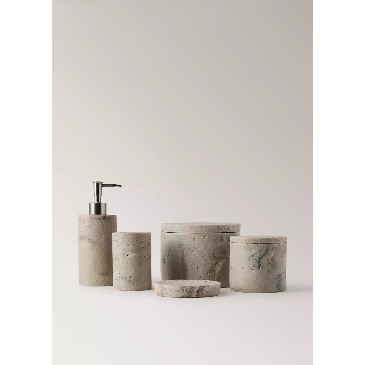 Porte-savon en résine effet travertin sable, MANGO HOME