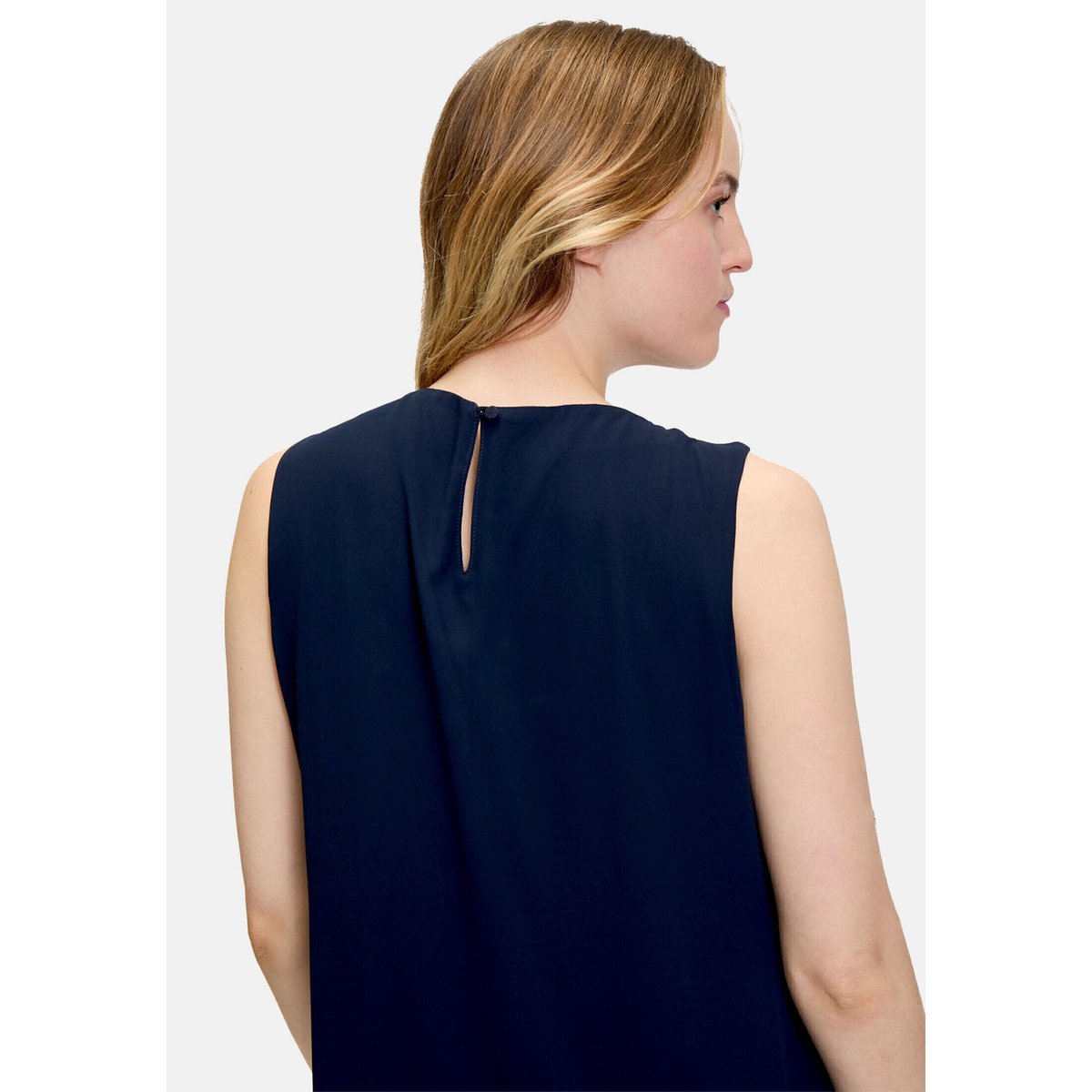 Robe en chiffon au look superposé navy blue, BETTY & CO