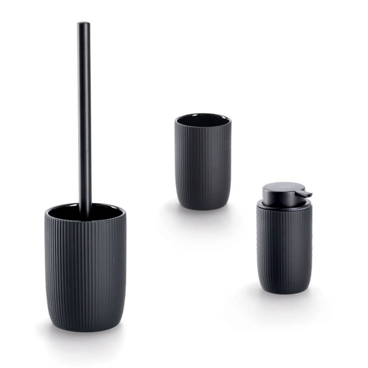 Gobelet brosses à dents céramique design noir, ZELLER PRESENT