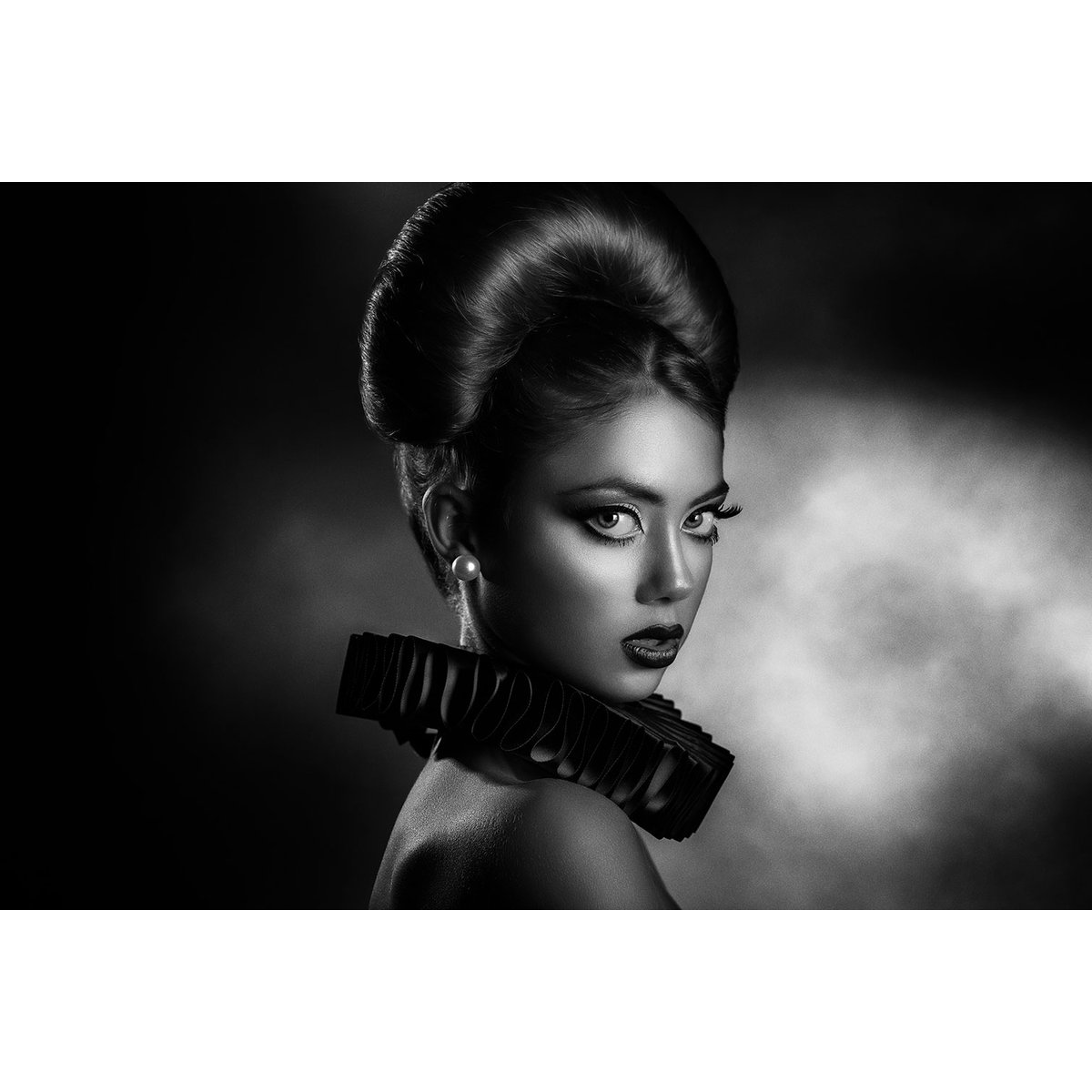 Tableau noir et blanc Lady tableau alu dibond, HEXOA