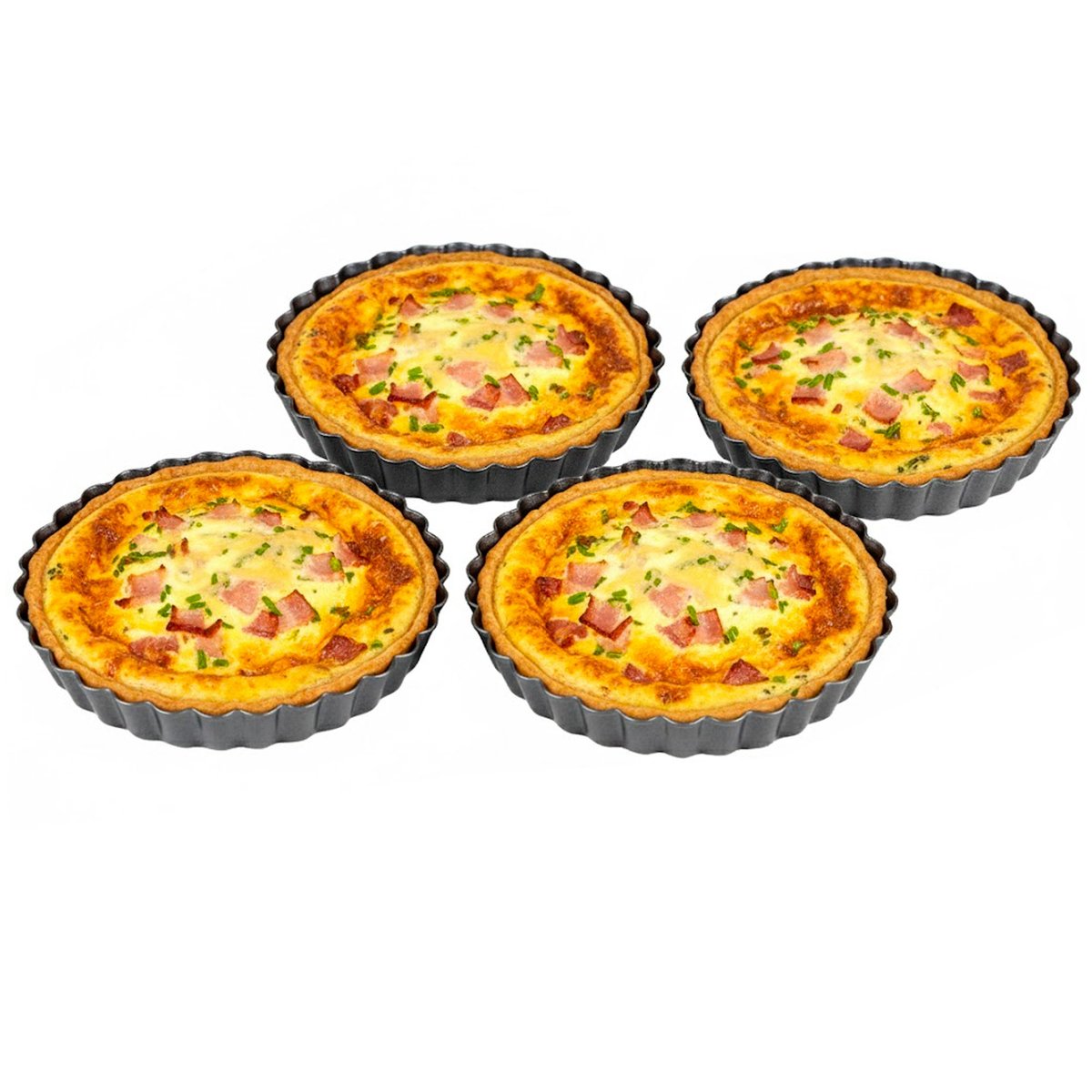 Set de 4 moules à tartelettes 12x12x2cm noir, WADIGA