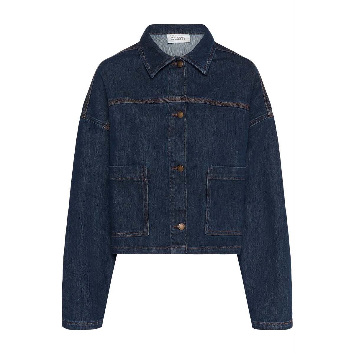 Veste en jean bleu dark blue un-wash, MY ESSENTIAL