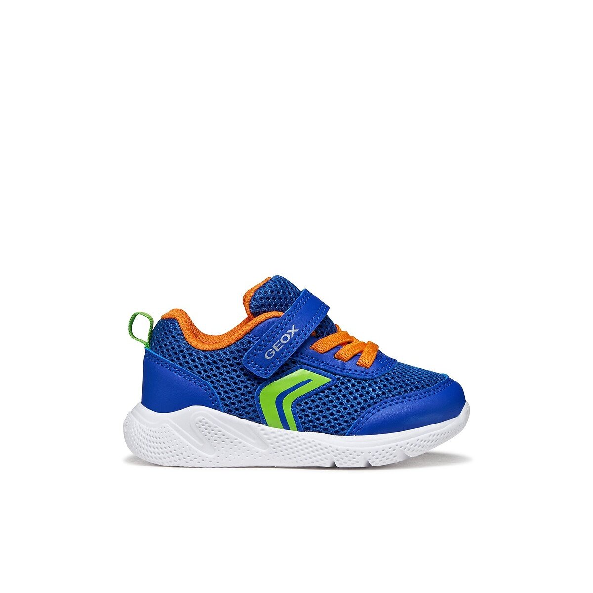 Baskets SPRINTYE, lacets élastiques bleu/orange, GEOX