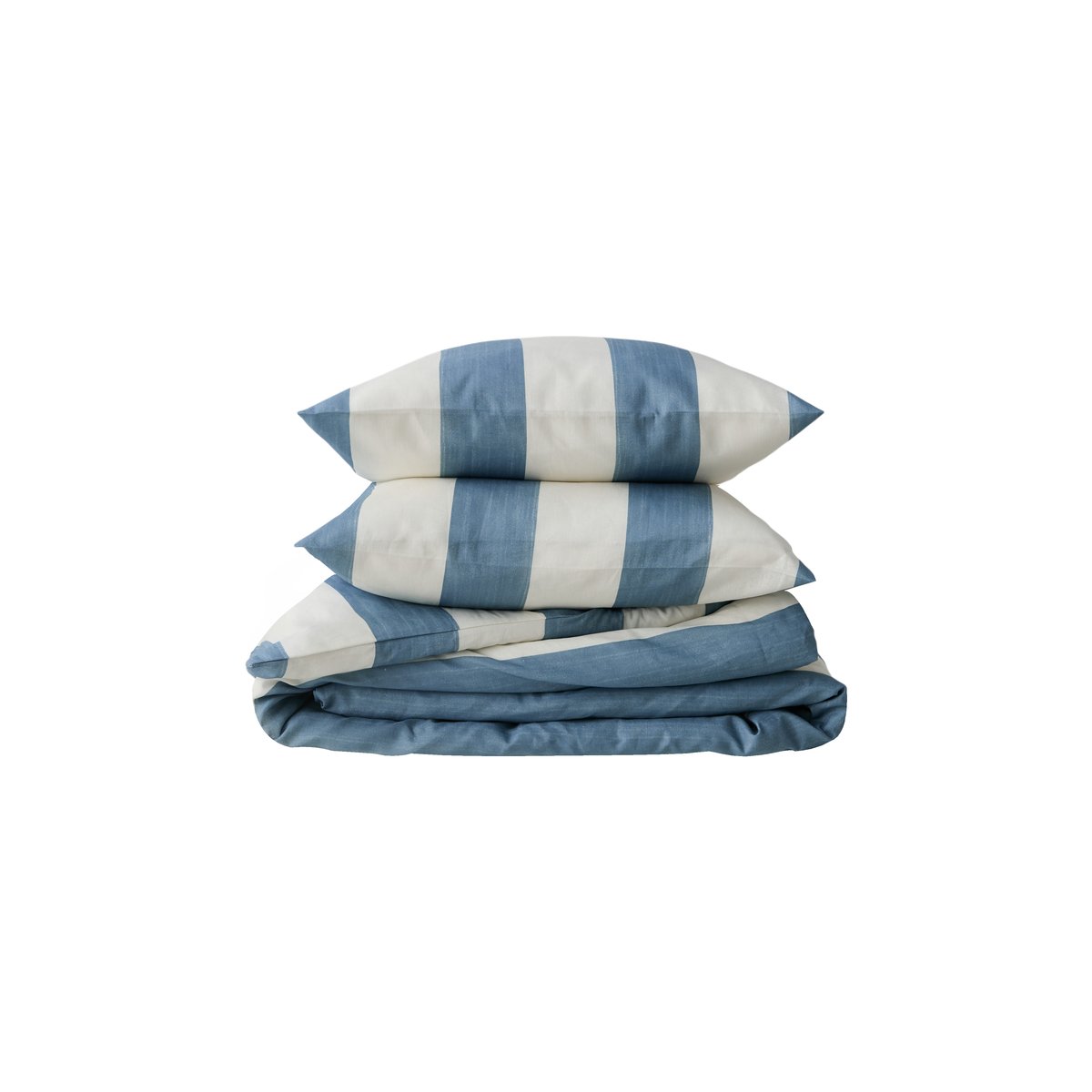 Parure de lit coton lin - OYAT bleu gris, CAMIF