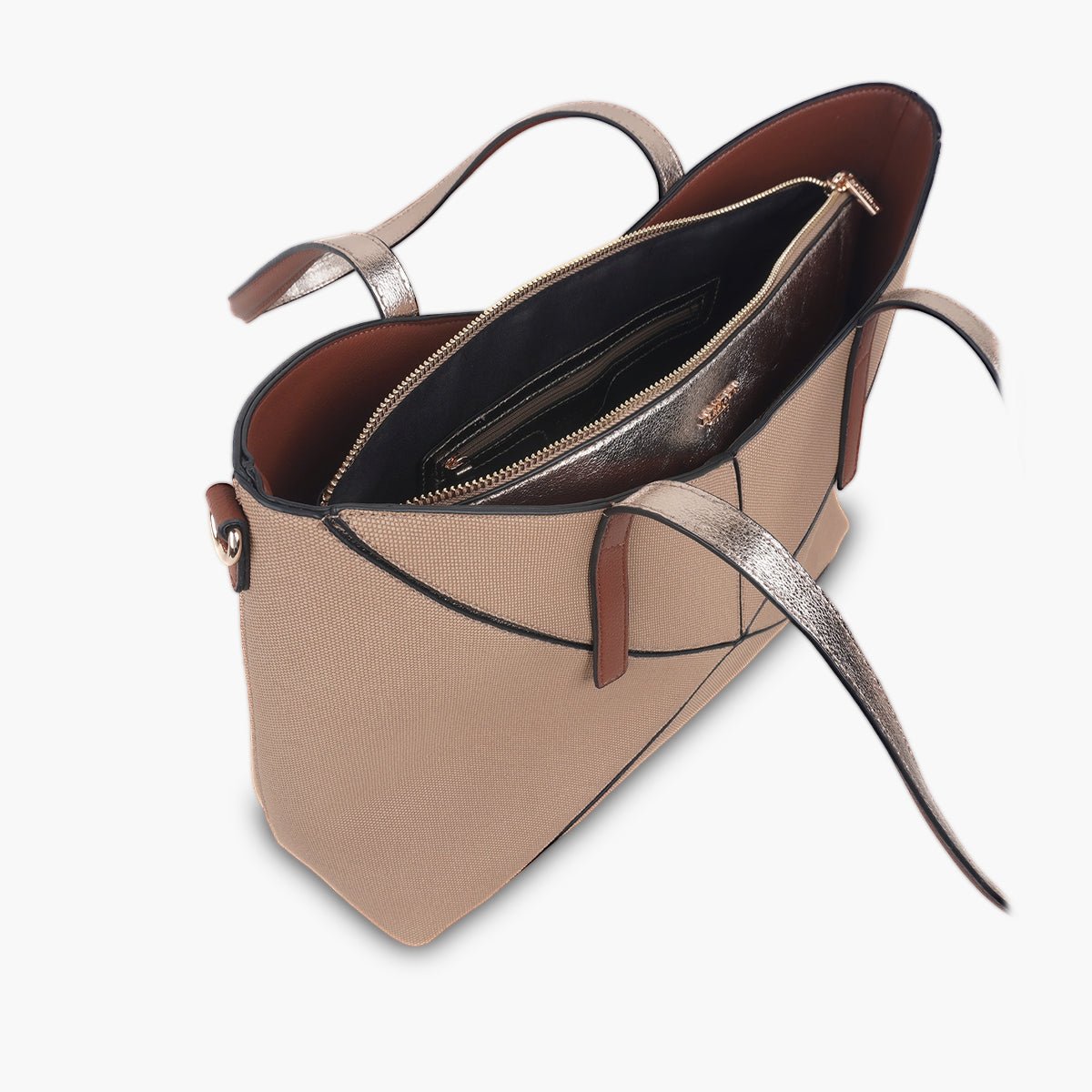 Grand sac shopper Tamelia beige,doré, LOLLIPOPS